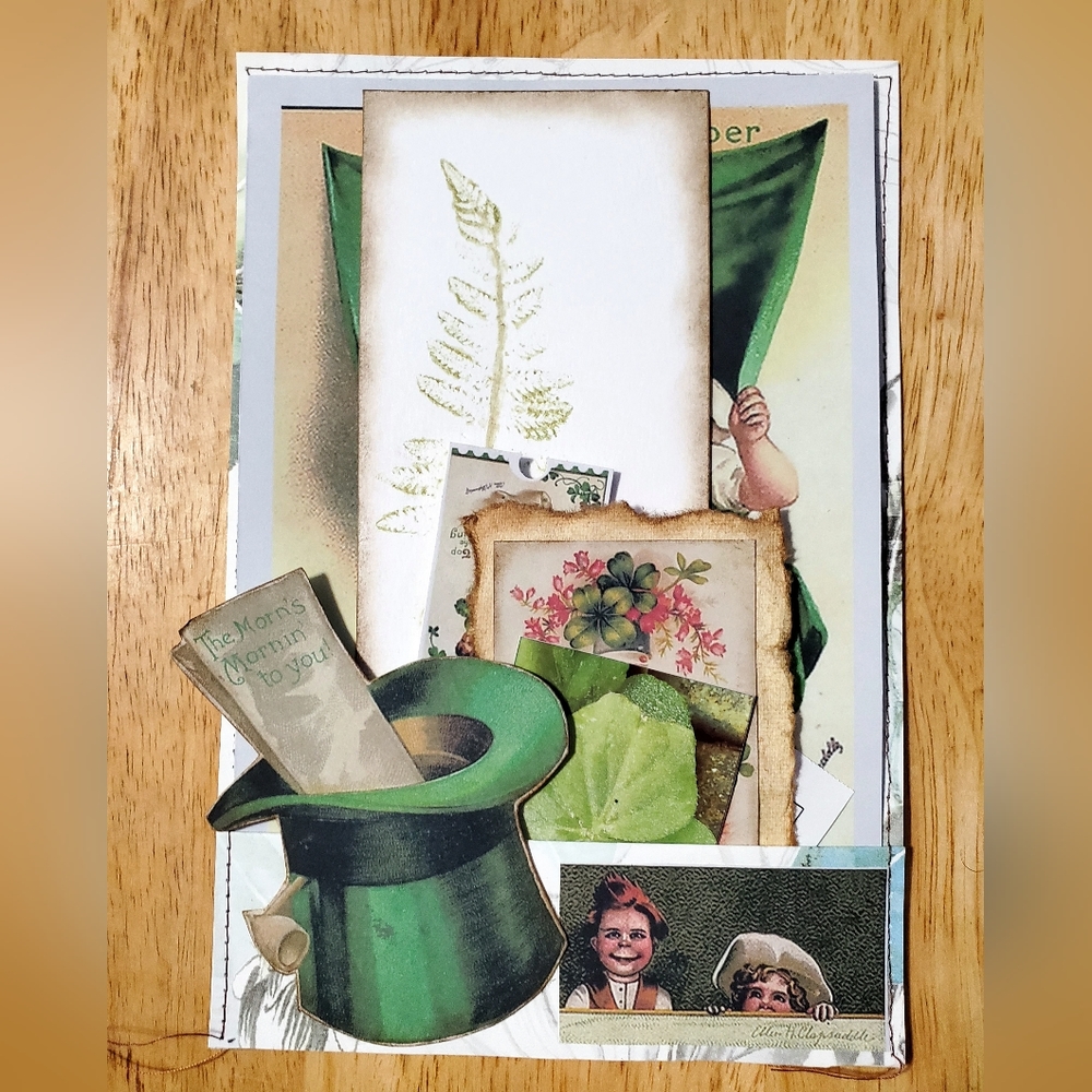 🍀 HAND CRAFTED ST. PATRICK'S DAY ephemera pocket